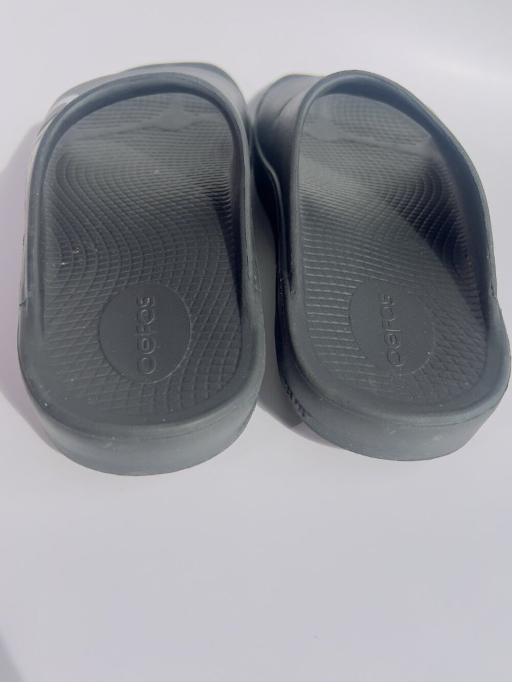OOFOS OOahh Sport Recovery Slide Black Logo Sandals Women’s 8 / Men’s 6 Comfort - Picture 5 of 7